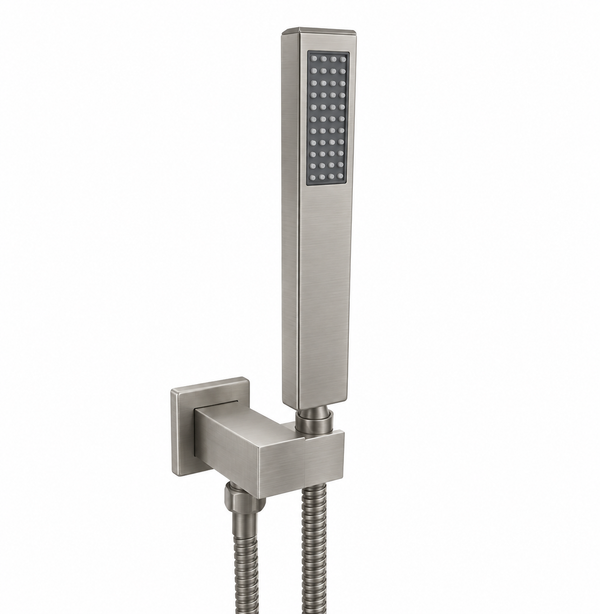 Sqaure Shower Rail with Hanheld Shower (Stainless Steel Hose) [42-2127.SH.N + S2.HHS / 42-2041]