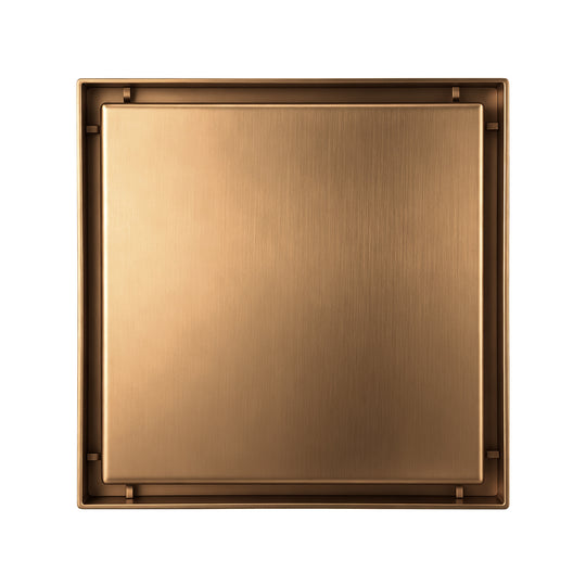 85mm Outlet Square Brass Tile Insert Floor Waste Shower Grate Drain 118mm x 118mm [42-003.FD / 42-1684]