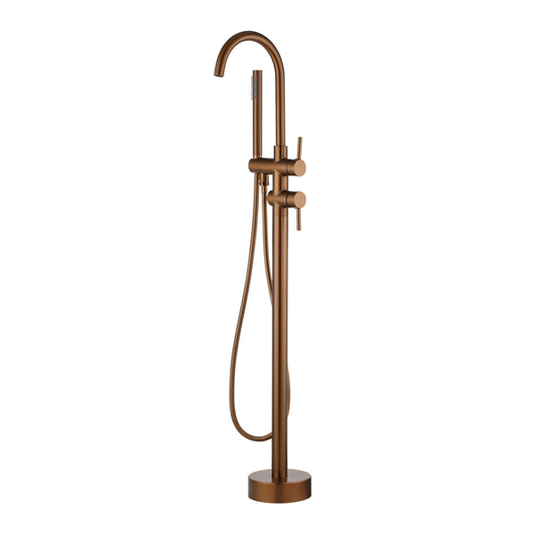 Round Freestanding Bath Mixer With Handle Shower [42-0116.BS (SP16) / 42-1508]