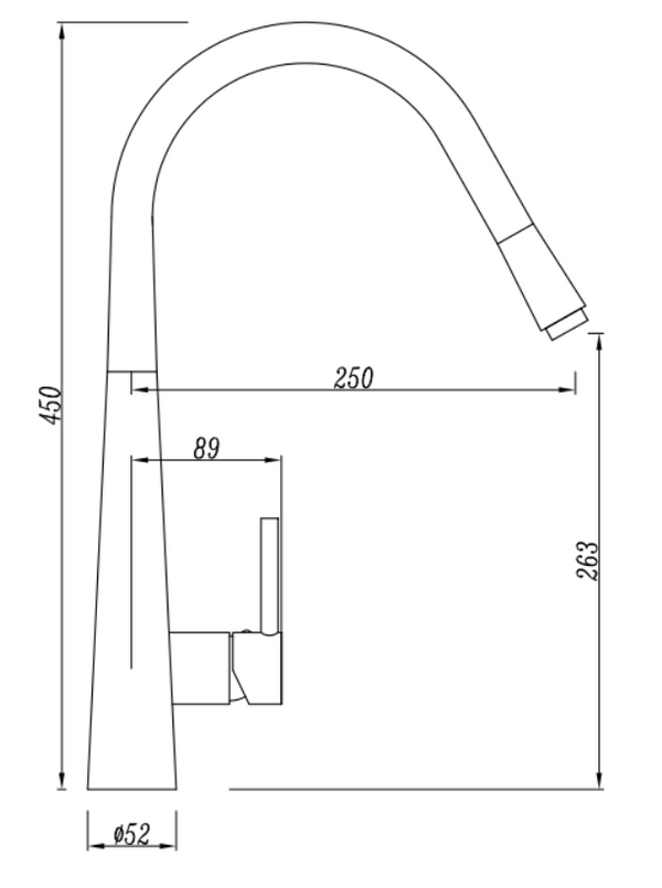 Round Pull Out Kitchen Mixer [42-1021.KM (KT21)]
