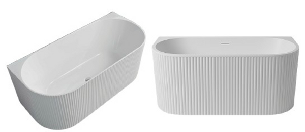 Fluted Back To Wall Freestanding Bathtub 1500/1700mm [15-BWBT-F-02]