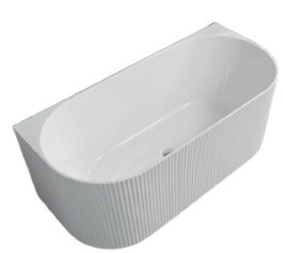 Fluted Back To Wall 1500/1700mm Freestanding Bathtub [15-BWBT-F-02 / 15-2158]