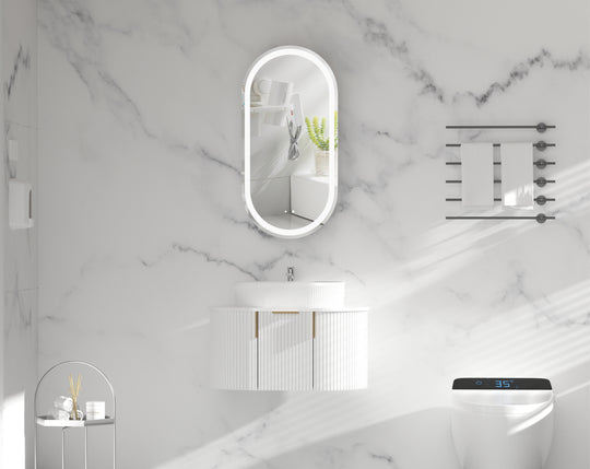 Carysil Noble - LED Oval Shaving Cabinet 450x900x150mm [42-C-4590OS-L / 42-2224]