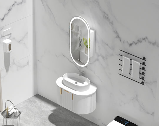 Carysil Noble - LED Oval Shaving Cabinet 450x900x150mm [42-C-4590OS-L / 42-2224]