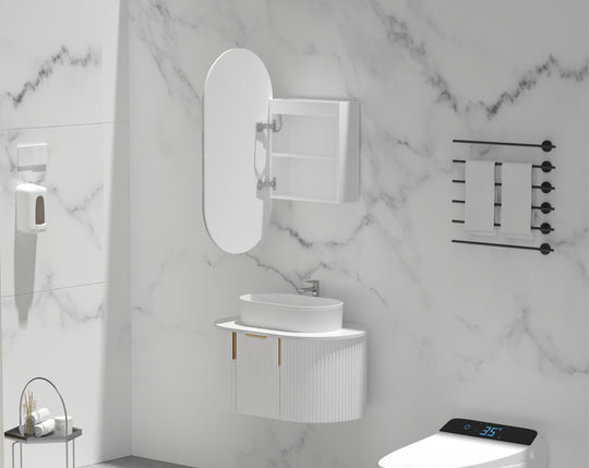 Carysil Noble - LED Oval Shaving Cabinet 450x900x150mm [42-C-4590OS-L / 42-2224]