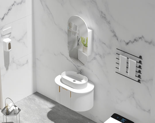 Carysil Noble - Oval Shaving Cabinet 450x900x150mm [42-C-4590OS / 42-2221]