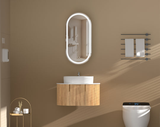 Carysil Noble - LED Oval Shaving Cabinet 450x900x150mm [42-C-4590OS-L / 42-2224]
