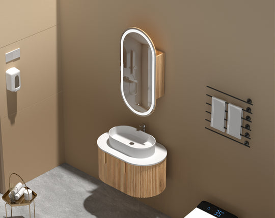 Carysil Noble - LED Oval Shaving Cabinet 450x900x150mm [42-C-4590OS-L / 42-2224]
