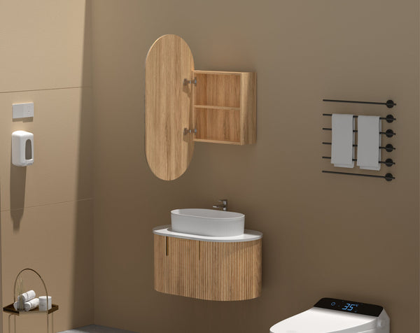 Carysil Noble - Oval Shaving Cabinet 450x900x150mm [42-C-4590OS / 42-2221]