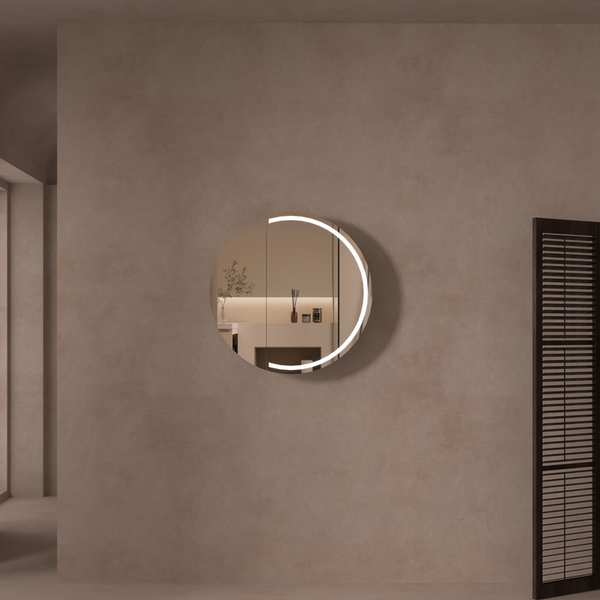 Carysil Orbit - LED Oval Shaving Cabinet 800x800x150mm [42-C-80C-L / 42-2232]