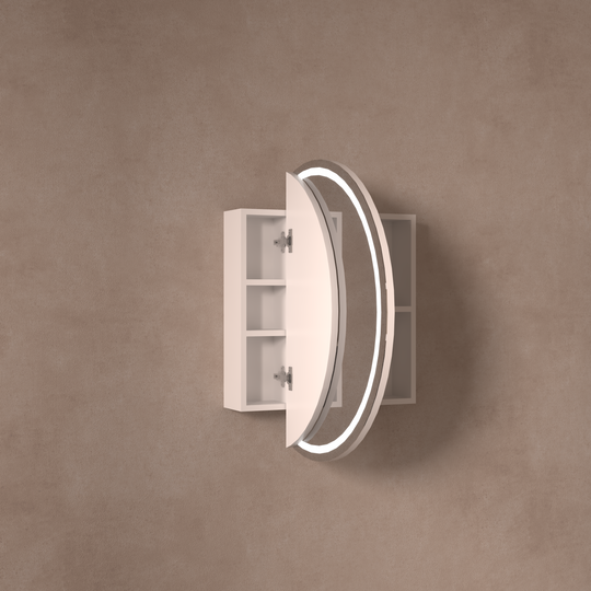Carysil Orbit - LED Oval Shaving Cabinet 800x800x150mm [42-C-80C-L / 42-2232]