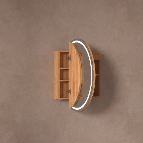 Carysil Orbit - LED Oval Shaving Cabinet 800x800x150mm [42-C-80C-L / 42-2232]
