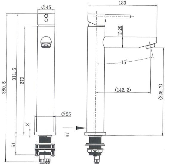 Round Tall Basin Mixer [12-70H]