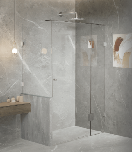 Gem Series - G(A/B/C) Fully Frameless Pivot Door Shower Screen - CUSTOM HALF RETURN PANEL [43-CUST10-R]