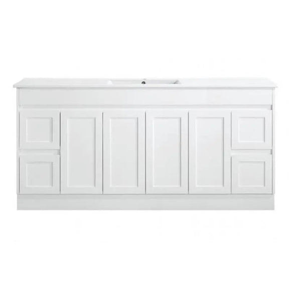 Quinn - MATTE White Hamptons Style Freestanding Vanity 600-1800mm [20-SK76-WM]