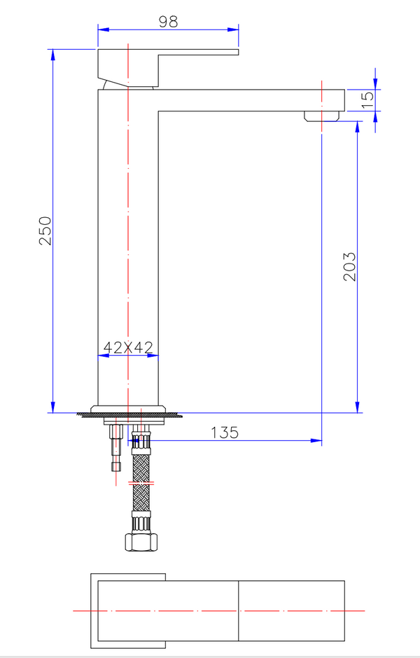 Square Series - Tall Basin Mixer [44-FA3002]