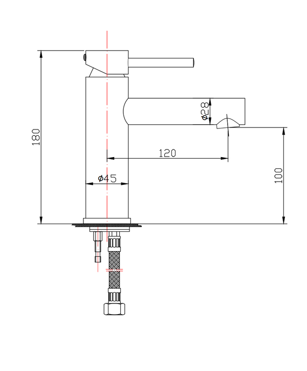 Round Series - Basin Mixer - Chrome / Matte Black 44-FA4001