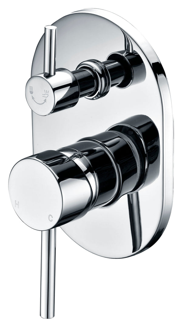 Round Series - Basin / Shower Mixer with Diverter- Chrome / Matte Black [44-FA4004]