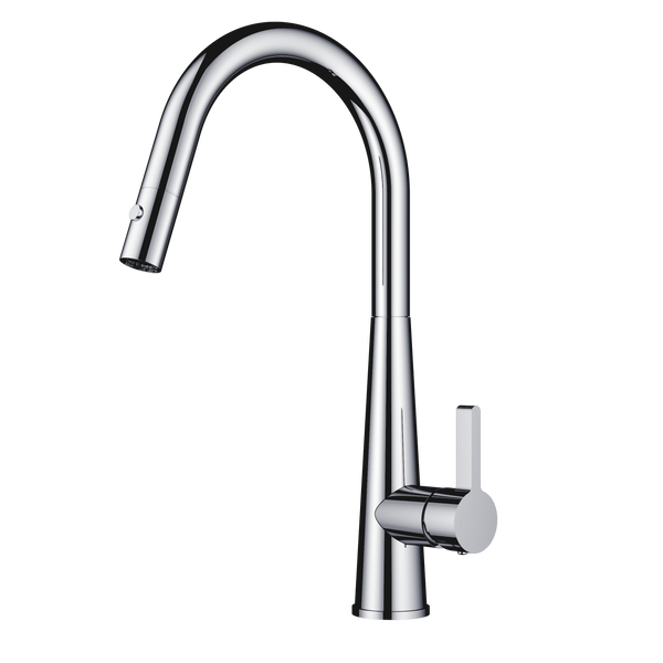 Curved Series -Pull Down Kitchen/Laundry Mixer - Chrome / Matte Black / Gun Metal Grey [44-FA5002]