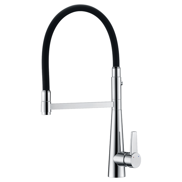 Curved Series -Pull Out Kitchen/Laundry Mixer - Chrome / Matte Black / Gun Metal Grey [44-FA5003]