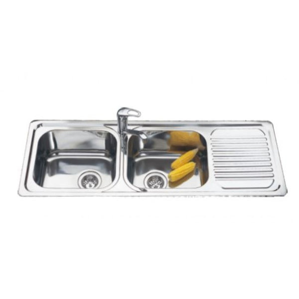 1200*435*170mm Square Stainless Steel Sink With Drainer [16-FC120P]