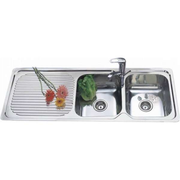 1200*500*180mm Square Stainless Steel Sink With Drainer [16-FR120K]
