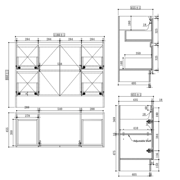 Max Oak - Freestanding Vanity 750/900/1200mm [44-BC-FSO]