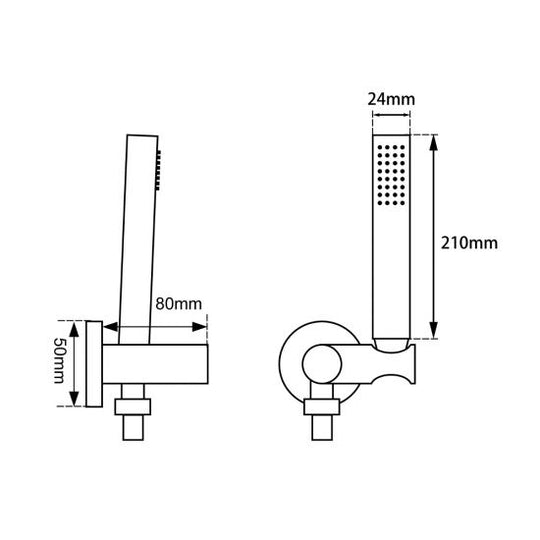 Round Shower Rail with Hanheld Shower (Stainless Steel Hose) [42-2131.SH]