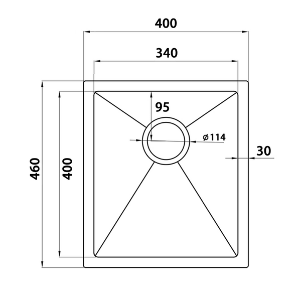 460*400*250 Kitchen Sink Laundry Dark Grey Granite Stone Sinks Single Bowl Basin [44-GS4046G]
