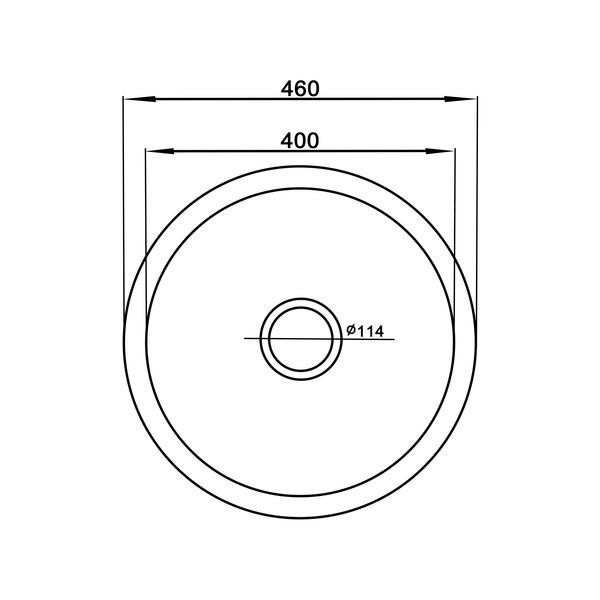 460*460*220 Kitchen Sink Laundry Black Granite Stone Round Sinks Single Bowl Basin [44-GS4646B]