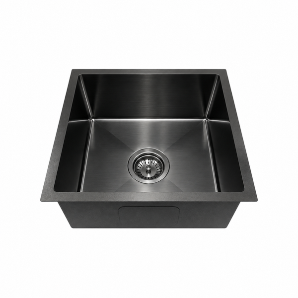 440*450*200 Kitchen Sink Laundry Handmade Black Nano Stainless Steel Bowl Basin [44-HF4445B / 44-1177]