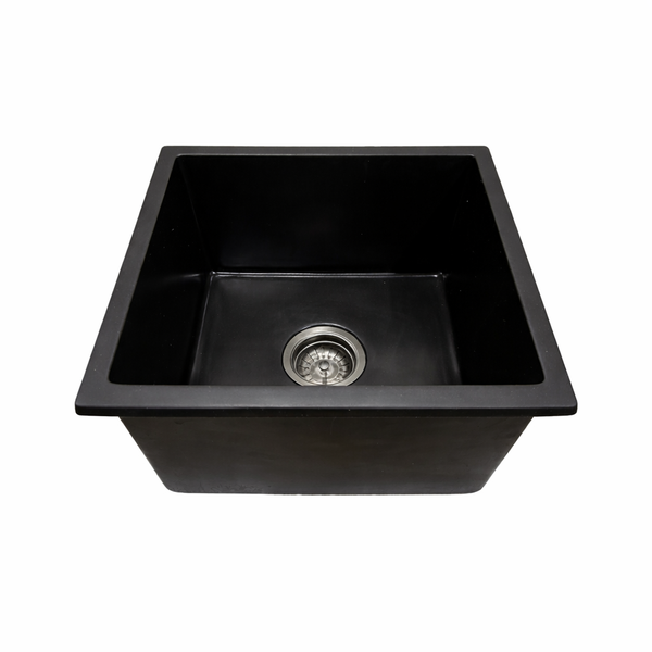 450*450*230 Black Granite Stone Single Bowl Kitchen Laundry Sink [44-GS4545B]