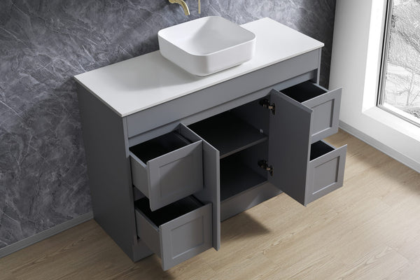 Quinn - Matte Grey Hamptons Style Freestanding Vanity 600-1800mm [20-SK76-WGM]