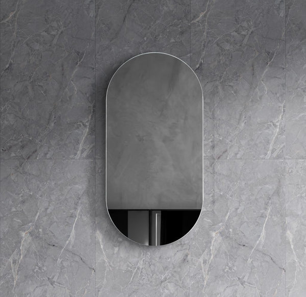 Krystal - Oval Shaving Cabinet 450x900mm [20-OSH-4590]