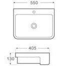 Semi-recess Basin 550x405x130mm [19-K168] (Discontinued)