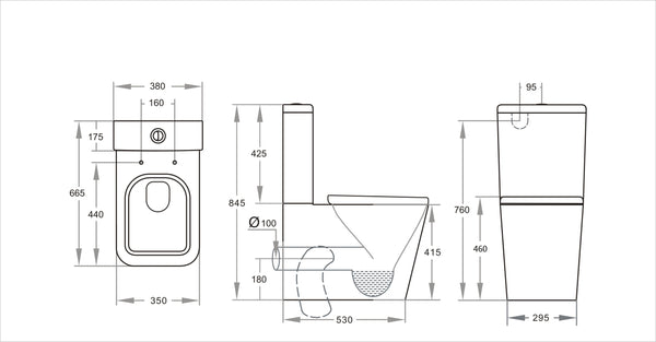 Qubist - Box Rim Toilet Suite [19-KDK003]