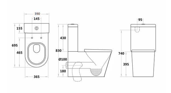 Kasey - Box Rim Toilet Suite [19-KDK008]