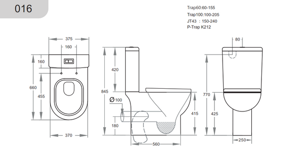 Theo - Box Rim Toilet Suite [19-KDK016]