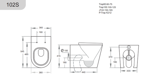Bom Rim Wall Faced Floor Pan - Short projection [19-KDK102S]
