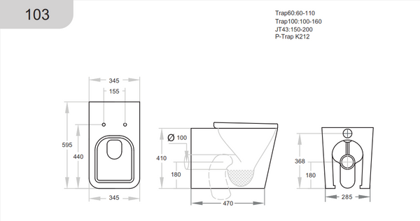 Qubist - Box Rim Square Wall Faced Floor Pan [19-KDK103]
