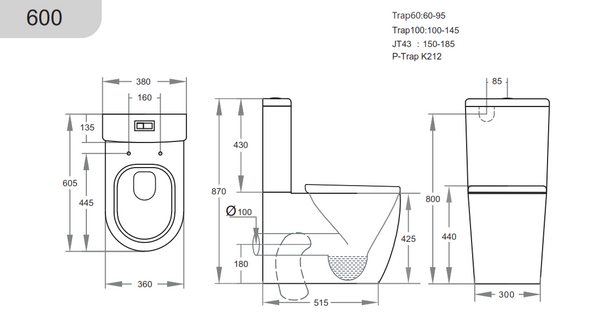 Avis Compact - Rimless Compact Toilet Suite [19-KDK030]
