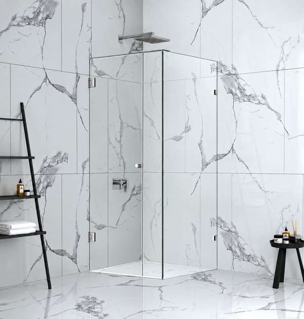 Height 2100mm P(A) Fully Frameless Door & Fixed Panel Pivot Door Shower Screen - FRONT PANEL [25-W21+W21D]