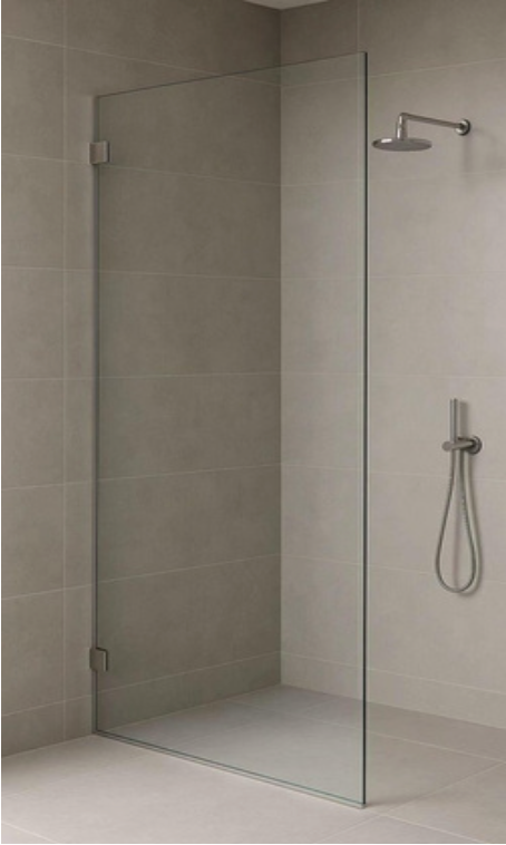 Height 2100mm Fully Frameless Fixed Panel OR Pivot Door Shower Screen - RETURN PANEL [25-W21 / 25-2095]