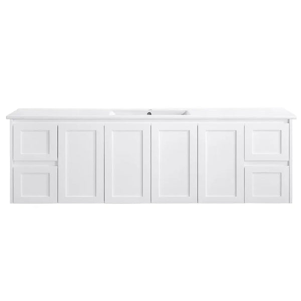 Luna - MATTE White Hamptons Style Wall Hung Vanity 600-1800mm [20-WH76-WM]