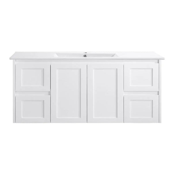 Luna - MATTE White Hamptons Style Wall Hung Vanity 600-1800mm [20-WH76-WM]