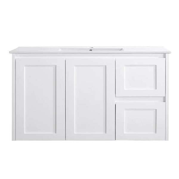Luna - MATTE White Hamptons Style Wall Hung Vanity 600-1800mm [20-WH76-WM]