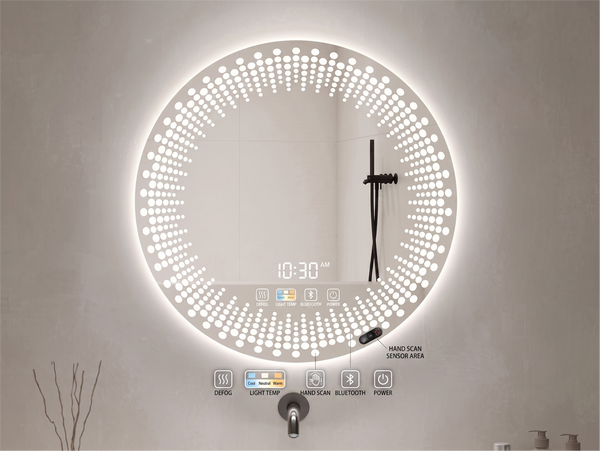 Round Frameless LED Mirror 600/800mm [15-MIR-6060/8080 / 15-2217]