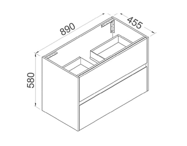 Nutro 750-1200mm Light Oak Wall Hung Vanity [17-NUTRO / 17-1624]