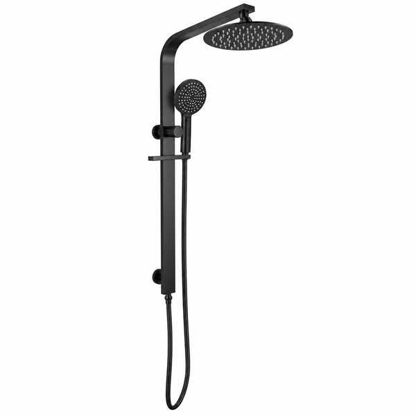 Round 10" Wide Rail Shower Station Top Water Inlet with 3 Functions Handheld [42-2150.SH / 42-2246]