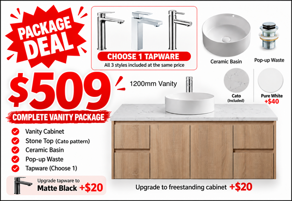 SALE - Complete Oak Vanity Package [44-VP-Oak / 44-2288]